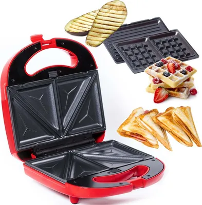 Produktbild von Gadgy Gadgy Toasti-Gerät - Waffeleisen - Grillgerät - 3 in 1 - austauschbare Platten - Toasti-Eisen - 800 Watt