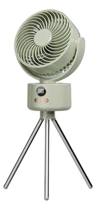 Produktbild von ZELURXX Outdoor Camping Ventilator Faltbar, Tragbarer Akku, 3 Stufen, 10m Wind, Type-C, Leise 35dB, Schwenkbar, Zelt-/Angel-/Reisefan, Grün