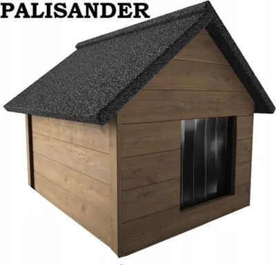 Produktbild von XXL Hundehütte Holz Hundehütte Massiv Wetterfest Echtholz isolierte, Farbe:palisander