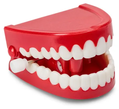 Immagine prodotto di Denti a molla giocattolo - Carica a orologeria - 6 cm - Denti finti luminosi e rumorosi