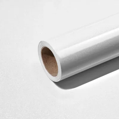 Image de Papier peint autocollant blanc brillant, dimensions 40 cm x 1200 cm, idéal pour la cuisine et le salon