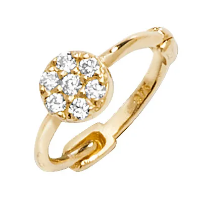 Produktbild von Wunderschöne 9 Karat (375) Gold Damen - Einzel Knorpel Creole mit Zirkonia - 10mm*4mm; TRS259679KY