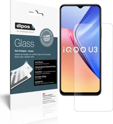 Produktbild von 2x Schutzfolie für Vivo iQOO U3 matt - Anti-Shock 9H Folie dipos Glass Kunststoffglas