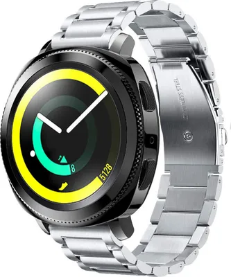 Produktbild von Strap-it Titanarmband - Kompatibel mit Samsung Gear Sport Armband Ersatzarmband - Titanium - Hochwertiges Material - für Samsung Gear Armband Silber