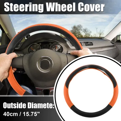 Image de Housse De Volant De Voiture, Universelle De 15,75" Pour Voiture, Camion, Suv, Orange