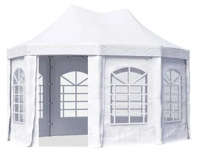 Produktbild von TOOLPORT Pagodenzelt Pavillon 3x4 m schnell & einfach zu montieren mit Fenstern - robuste PVC-Plane 700 weiß