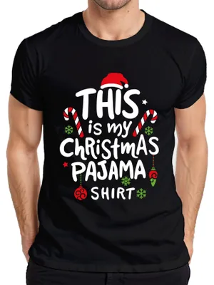 Zdjęcie produktu dla This is my Christmas Pajama Shirt - świąteczna koszulka męska, czarny, M