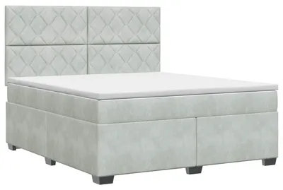 Immagine prodotto di vidaXL Letto a molle con materasso grigio chiaro 140 x 190 cm in velluto