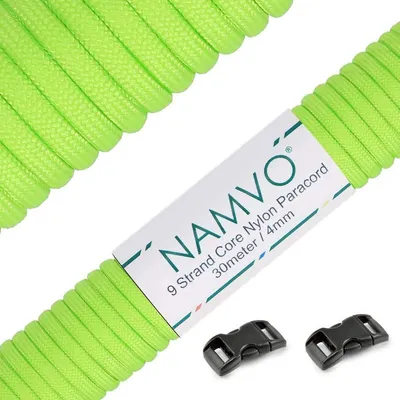 Produktbild von Paracord 550 – Hohe Reißfestigkeit – Paracord-Seil – Paracord-Verschluss – Paracord-Set – Paracord-Schlüsselanhänger – 30 Meter / 4 mm Durchmesser – Fallschirmseil