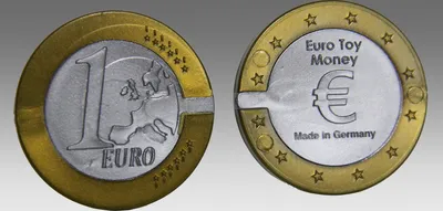 Produktbild von RE-Plastic Spielgeld 1 Euro Münzen, 100 Stück, Originalgröße, Ergänzung für Spielgeldsätze