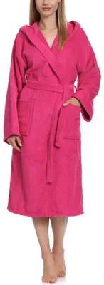 Produktbild von Ladeheid Damen Frottee Bademantel aus 100% Baumwolle LA40-193 (Rosa-25 (Gramatur 400), XL)
