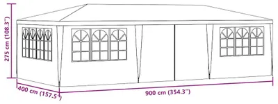 Produktbild von vidaXL Profi-Partyzelt mit Seitenwänden 4×9 m Anthrazit 90 g/m²