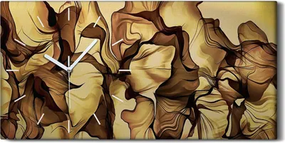 Produktbild von Wanduhr Bürouhr Leinwand Bild 60x30 Abstraktions Kunst Abstrakt Wellen - weiße Hände