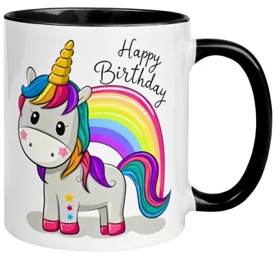 Produktbild von Tasse Geburtstag – „Happy Birthday Einhorn“ – Geburtstagsgeschenk Junge Mädchen