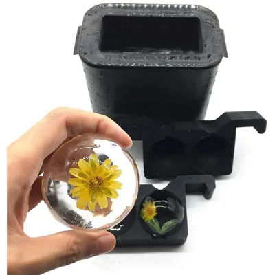 Immagine prodotto di Stampo per cubetti di ghiaccio di grandi dimensioni, set da 4, 2,36 pollici, senza BPA, in silicone