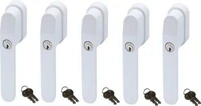 Produktbild von ABUS FG400 Abschließbarer Fenstergriff Weiß, gleichschließend im Set 5 Stück