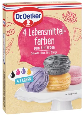 Produktbild von Dr. Oetker 4 Lebensmittel-Farben (80g Packung)