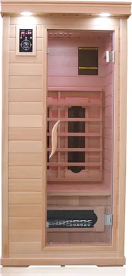 Produktbild von Dewello Infrarotkabine Infrarotsauna WINDSOR 90cm x 90cm inkl. Keramikstrahler, Bodenstrahler und Zubehör