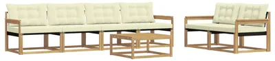 Produktbild von vidaXL Outdoor-Sofagarnitur 7 pcs Weiß und Creme 79 x 79 x 37 cm