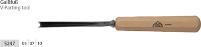 Produktbild von STUBAI Stemmeisen Stechbeitel Serie 52 - Form 47 | Gaißfuß 7 mm, mit Holzgriff, für Figurenarbeiten, ProfilleistenKerb- und Reliefschnitzarbeiten, zur präzisen Bearbeitung von Holz