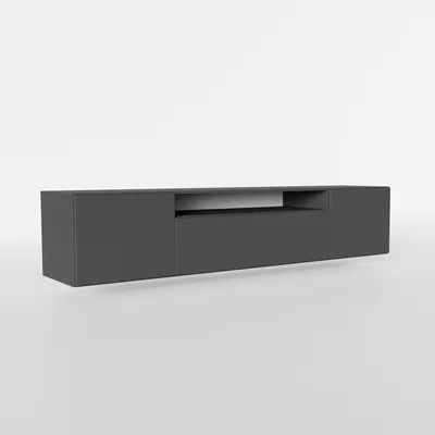 Produktbild von MEBLINI TV-Schrank 200cm Lang - Fernsehschrank - TV Lowboard Industrial - Unterschrank für Fernseher - TV-Unterschrank - TV-Schrank - Hängeschrank - LION - 200x41x40cm - Graphit Matt