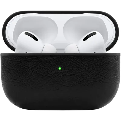 Produktbild von PhoneNatic Case kompatibel mit AirPods Pro (2019) - Kunst-Lederhülle schwarz Cover Tasche
