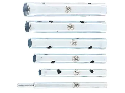 Immagine prodotto di Kraftmann 85814 Set di chiavi a bussola per tubi 6 pezzi 8-17 mm con asta di trasmissione cromata