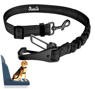 Produktbild von Hunde Sicherheitsgurt für Auto 90cm Schwarz mit Ruckdämpfung & 3-in-1 Funktion
