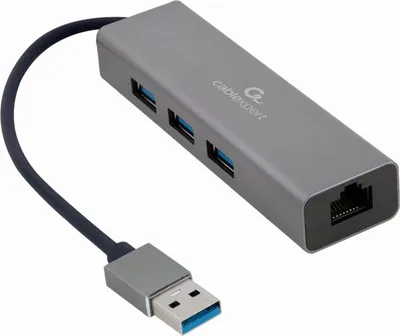 Produktbild von Gembird A-AMU3-LAN-01, 2.0/3.2 Gen 1 (3.1 Gen 1), USB Typ-A