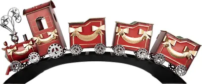 Zdjęcie produktu dla Clayre & Eef Dekoracja świąteczna figurka pociąg 104x18x44 cm czerwony metal