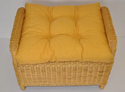 Produktbild von - Polster / Kissen / Ersatzpolster für Rattan Ohrensessel / Rattansessel , Hockerkissen , Colore Giallo (gelb)