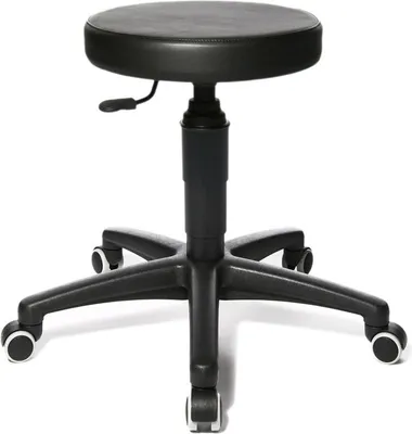 Produktbild von Drehhocker Tec 70 m.Rl.Kunstlederpolster schwarz Sitz-H.390-520mm TOPSTAR