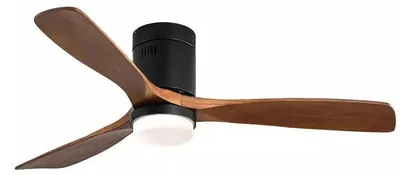 Image de Ventilateur de plafond, moteur à courant continu à 6 vitesses, télécommande, marron, 30 W, 220 V