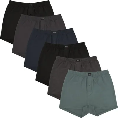 Produktbild von Gomati 6er Pack Herren Jersey Boxershorts - Navy-Grau-Grün XL