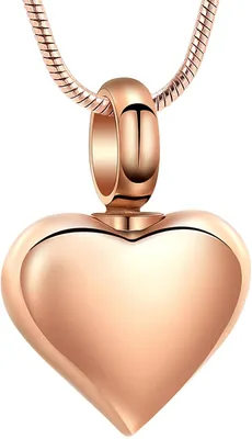 Image de Mini urne en forme de cœur, collier en acier inoxydable, pendentif souvenir pour les cendres de proches, 1 pièce
