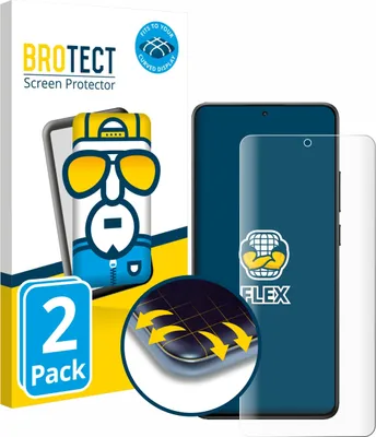 Produktbild von 2x BROTECT Fullscreen Schutzfolie für Xiaomi Poco X7 Pro Displayschutz Folie Fullcover Klar Transparent