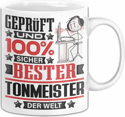 Produktbild von Tonmeister Geschenk Lustiger Spruch für Tonmeister Geschenkidee Bester Tonmeister Der Welt (Weiß)