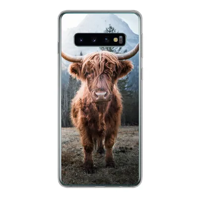 Produktbild von MuchoWow® Handyhülle Schutzhülle Hülle für Samsung Galaxy S10 Schottischer Highlander - Berg - Tier Silikon Softcase Handy Hülle - Handytasche