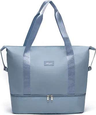 Produktbild von (Blau) Große Reisetasche, wasserdichte, erweiterbare Seesack-Turntasche, Weekender-Übernachttaschen für Reisetaschen