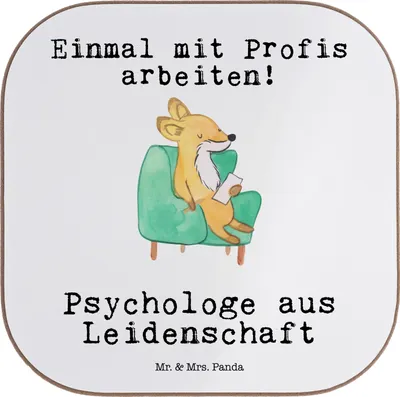 Produktbild von Mr. & Mrs. Panda Untersetzer für Gläser Psychologe Leidenschaft - Weiß - Geschenk, Tischuntersetzer, Therapeut, Kaffeeuntersetzer, gläseruntersetzer, Tischschoner