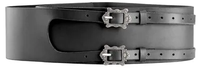 Image de Ceinture de pirate en cuir avec deux boucles. Couleurs : noir Couleur : noir