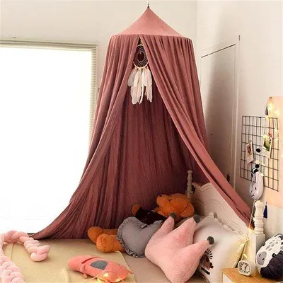 Immagine prodotto di Lettino per neonati con rete e baldacchino rosa