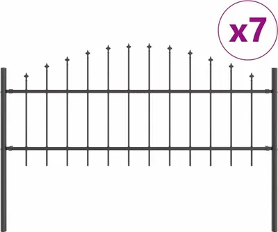 Produktbild von vidaXL Gartenzaun WOERDEN 7 stk. 170 x 115 cm Grau