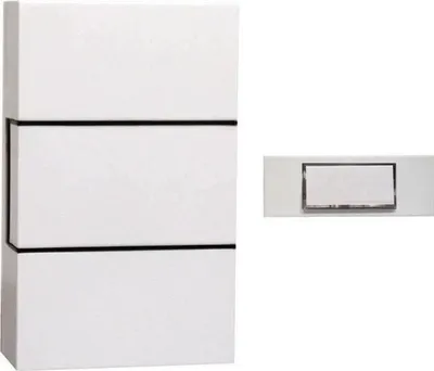 Immagine prodotto di CHACON Campanello con cavo - 1 melodia - Pulsante con retroilluminazione - Bianco