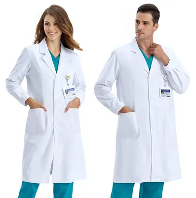 Immagine prodotto di Camice da laboratorio bianco in cotone, unisex