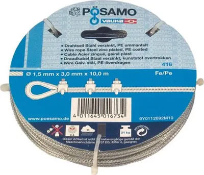 Produktbild von PÖSAMO Drahtseil rostfrei 2 mm SB-10 m