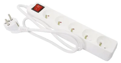 Produktbild von Gefotech 8059 Mehrfachsteckdose, 5 Steckdosen, 16 A + T, mit Schalter 3G, 1 mm²,