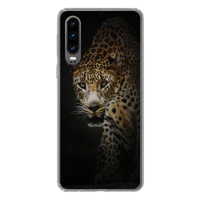 Produktbild von MuchoWow® Handyhülle Schutzhülle Hülle für Huawei P30 Leopard - Wilde Tiere - Licht Silikon Softcase Handy Hülle - Kartenbesitzer