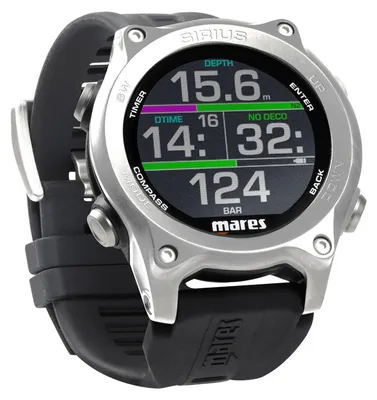 Produktbild von Mares Sirius Tauchcomputer im Armbanduhr-Format, Farbe:schwarz/silber