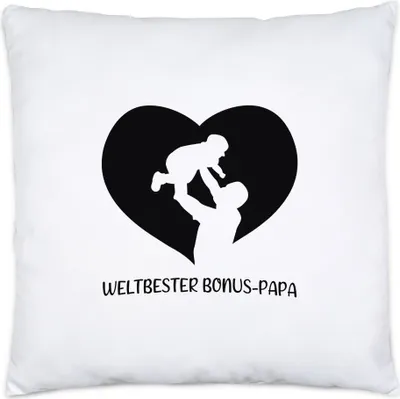 Produktbild von Weltbester Bonus-Papa Kissen inkl. Füllung Spruch Liebe Vatertag Geschenkidee Bester Stiefvater
